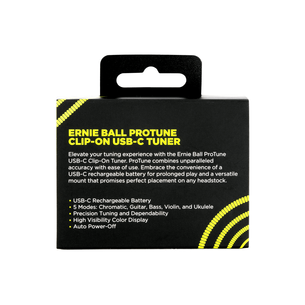 Ernie Ball ProTune USB-C Rechargeable Clip-on Tuner