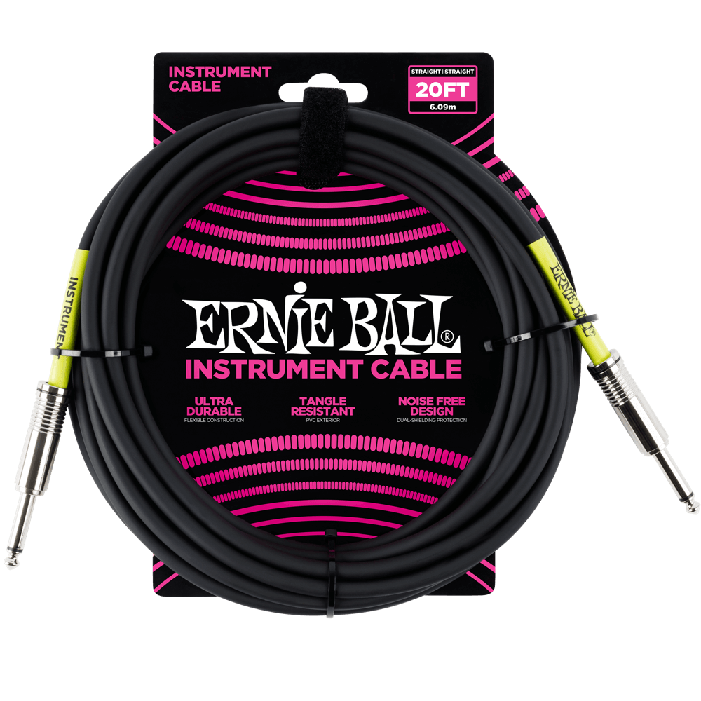 Ernie Ball Classic Instrument Cable Straight/Straight 20ft - Black