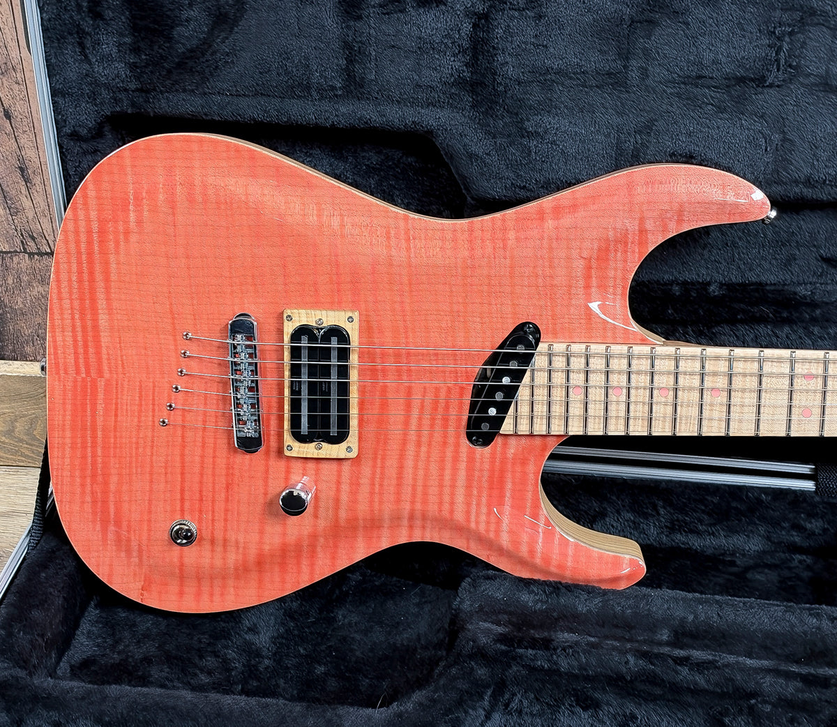 USED MacPherson Guitars Rogue Custom Shop Pink Flame Maple Carved Top