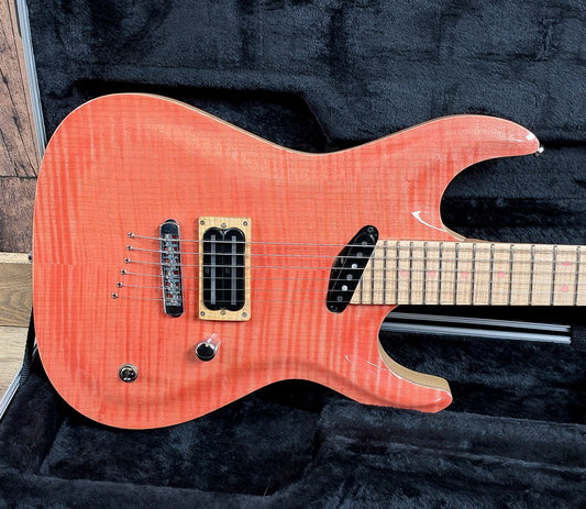 USED MacPherson Guitars Rogue Custom Shop Pink Flame Maple Carved Top