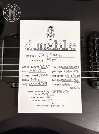 USED Dunable Yeti 7 2026 Black Red Shift