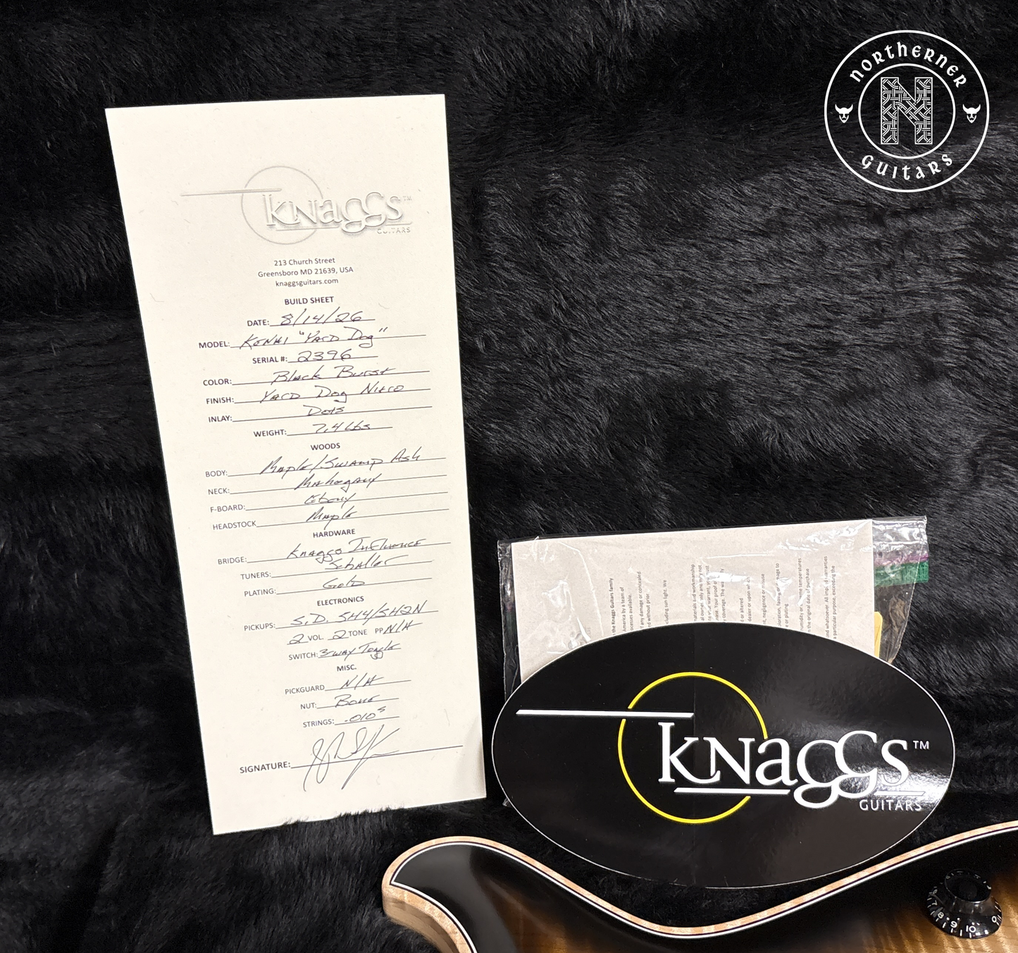 NEW Knaggs Kenai "Yard Dog" Black Burst