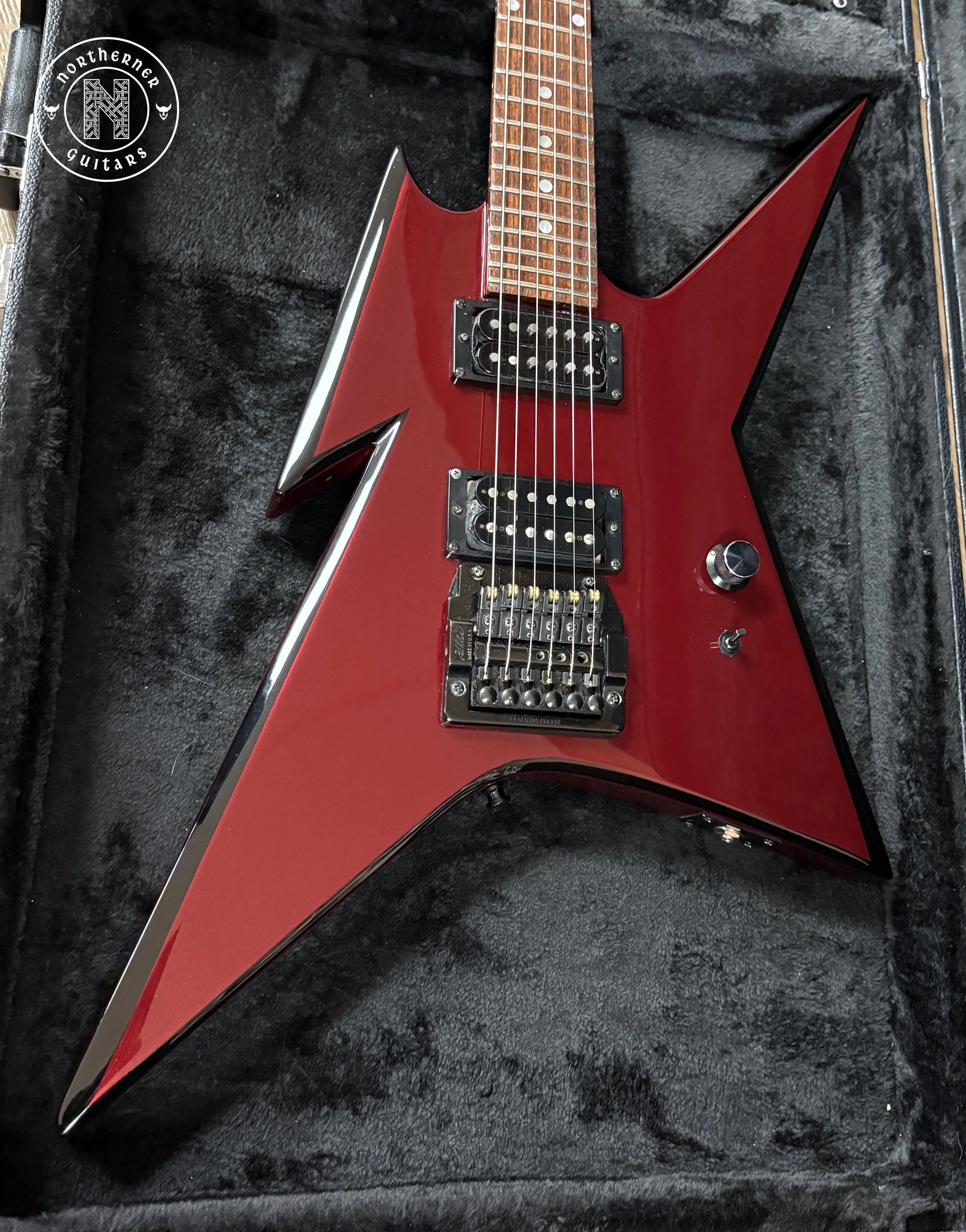 USED BC Rich USA Custom Shop Ironbird 1984 Deep Candy Apple Red Metallic with Black Bevels - Northerner Guitars