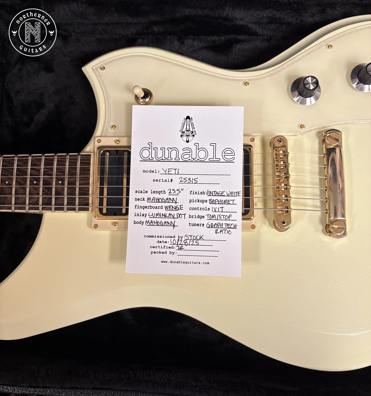 NEW Dunable Yeti 2025 Vintage White - Northerner Guitars