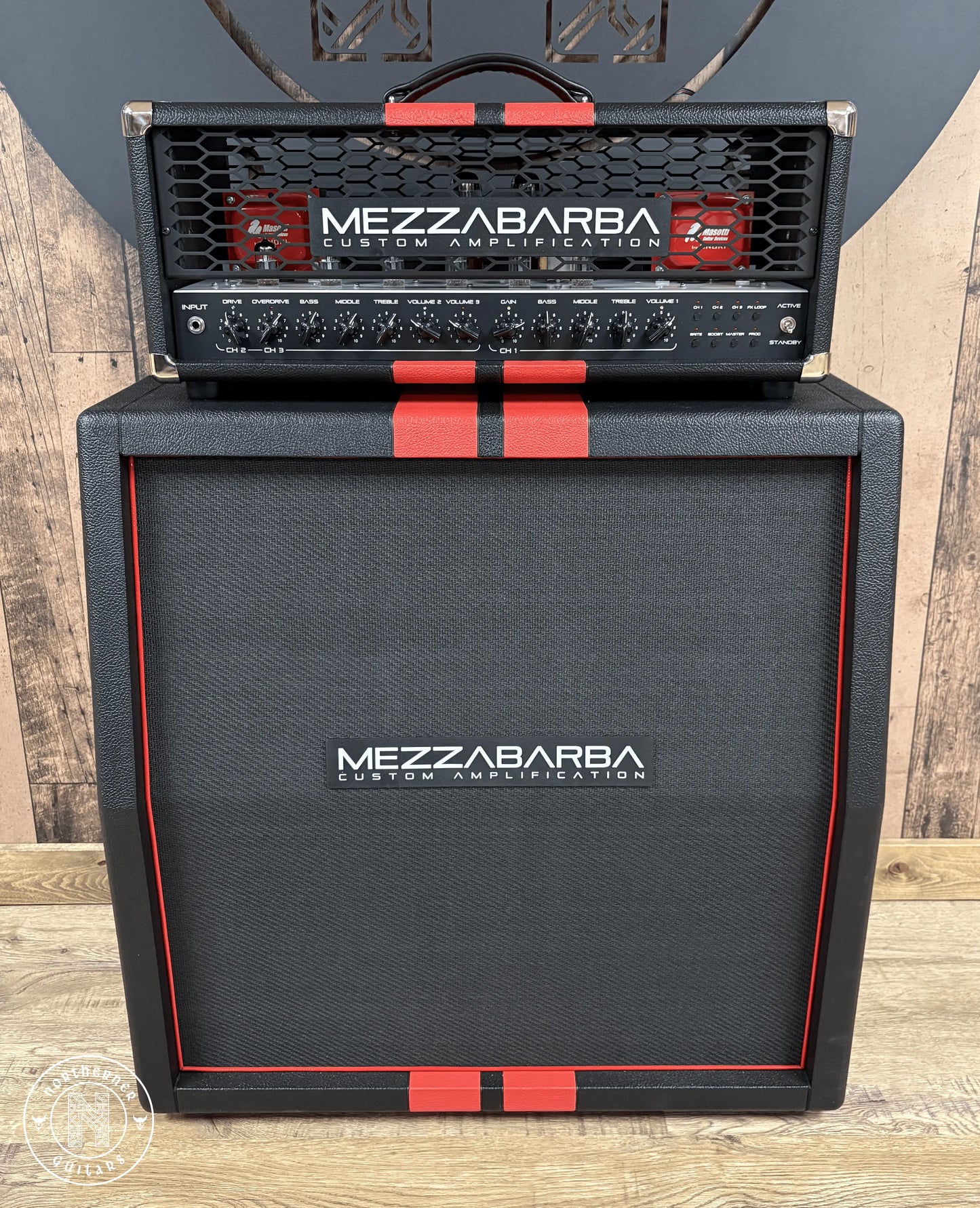 NEW Mezzabarba Trinity 50W EL34 2025 Custom Black w/ Red Racing Stripes Tolex & Red Transformers - Northerner Guitars