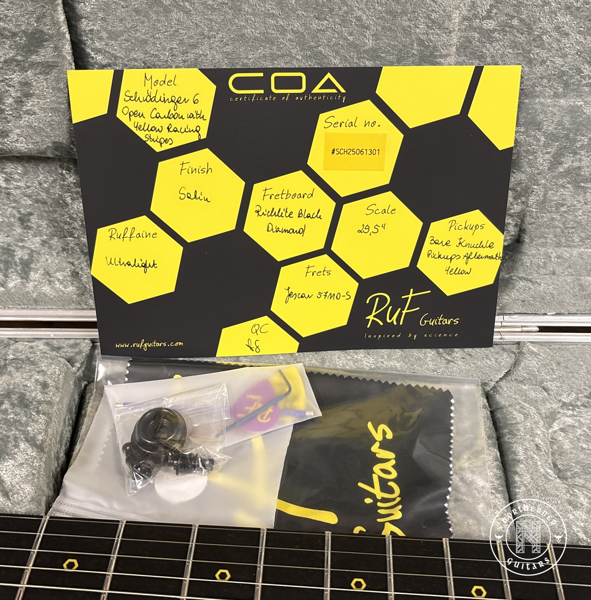 NEW Ruf Guitars Schrodinger 6 Open Carbon Yellow Racing Stripes