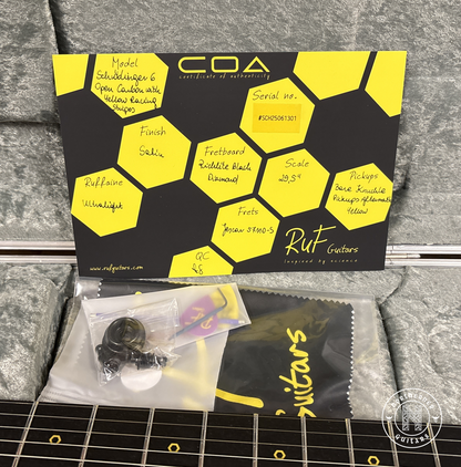 NEW Ruf Guitars Schrodinger 6 Open Carbon Yellow Racing Stripes