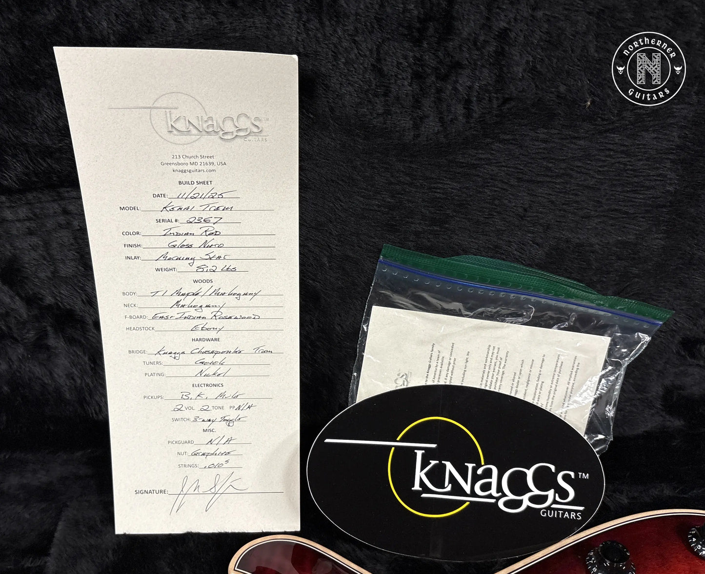 NEW Knaggs Kenai Trem T1 2025 Indian Red - Northerner Guitars