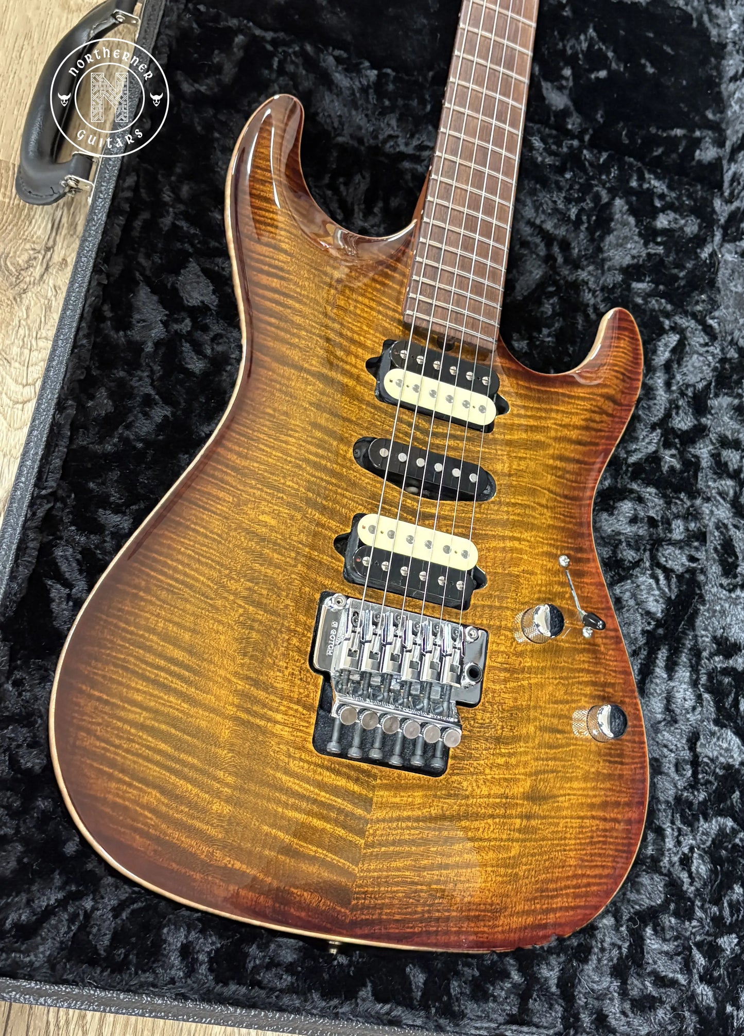 USED Suhr Custom Shop Standard Carve Top Bengal Burst w/ Brazilian Rosewood Fretboard - Northerner Guitars