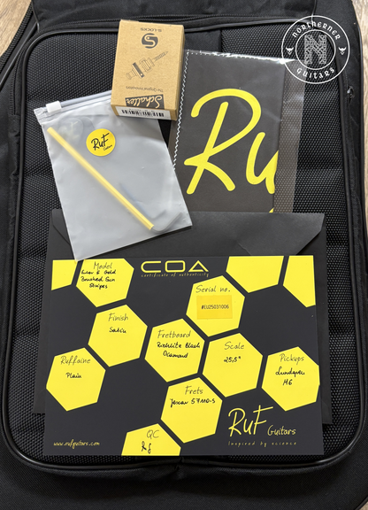 NEW Ruf Guitars Euler 6 2025 Satin Gold Sun Stripes Open Carbon