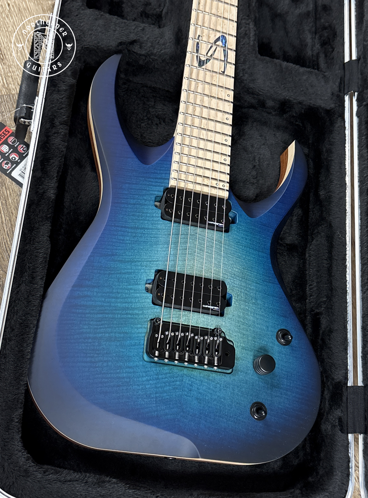 NEW Skervesen Nebelung 7 27" Flame Maple Blue Burst