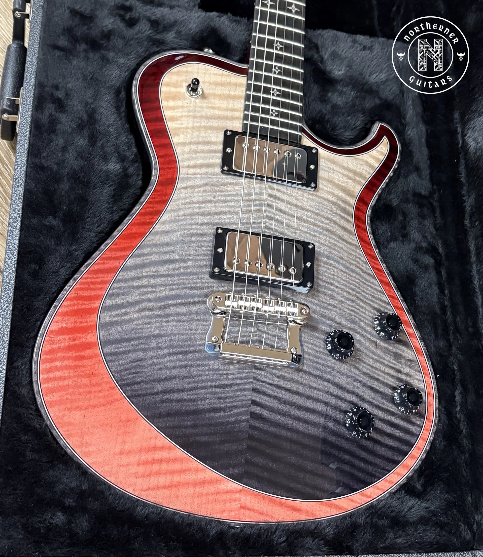 NEW Knaggs Kenai T1 Double Purfling 2025 Onyx Fade / Burgundy Fade w/ Matching Stained T1 Flame Maple Neck - Northerner Guitars