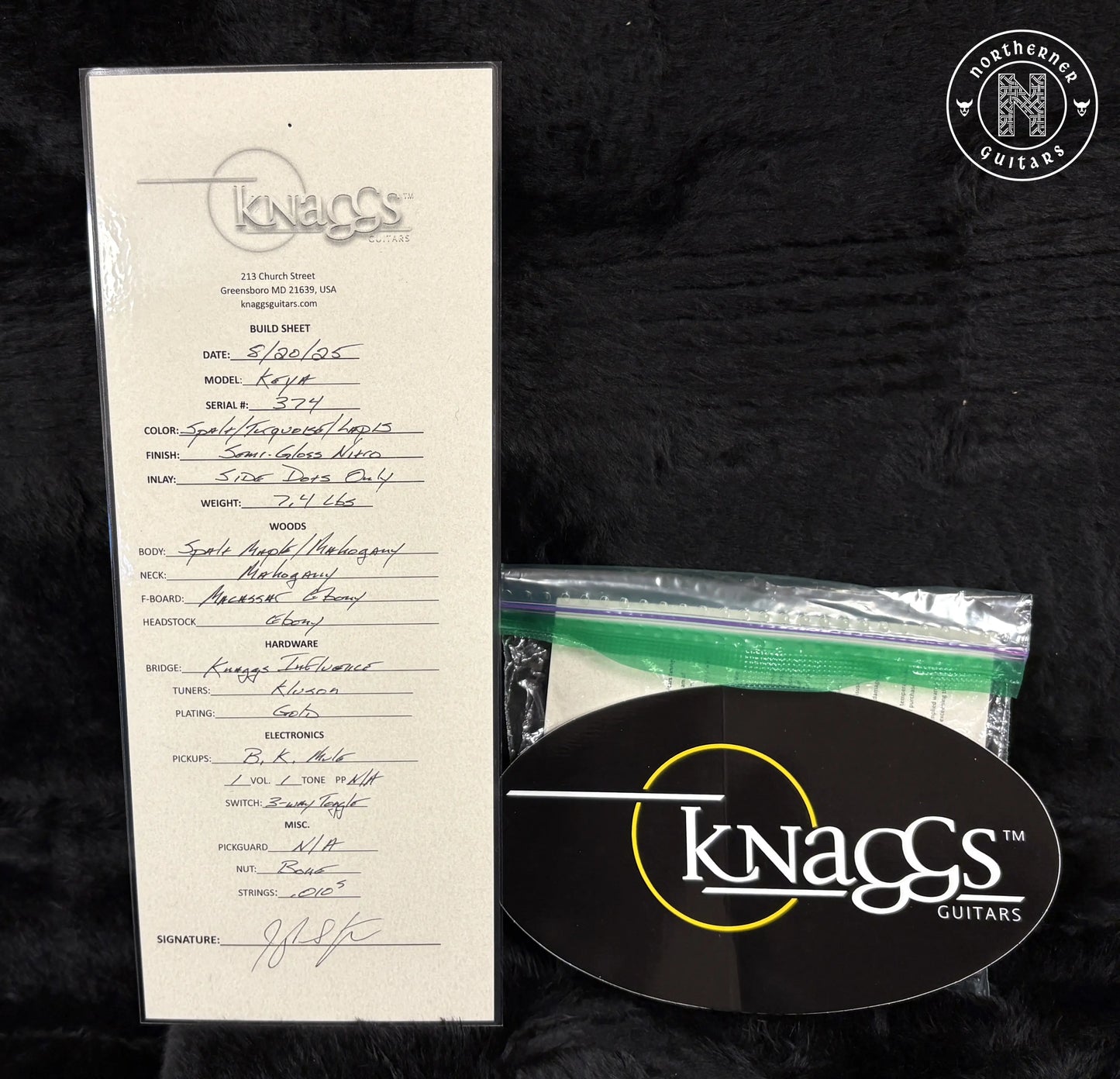 USED Knaggs Keya 2025 Flamed Spalt Maple w/ Inlaid Turquoise and Lapis Stone - Northerner Guitars