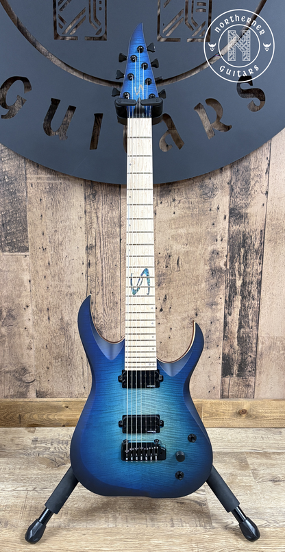 NEW Skervesen Nebelung 7 27" Flame Maple Blue Burst