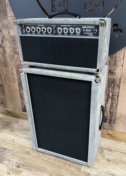 USED Amplified Nation Ampliphonix and Gain 2025 Silver Suede w/ Matching 2x12 Vertical Cab