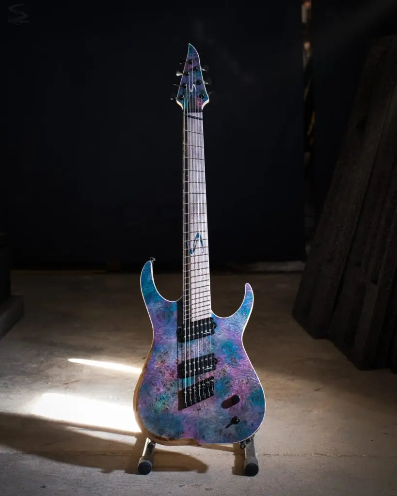 NEW Skervesen Raptor 7FF 2025 Poplar Burl "Nebula" - Northerner Guitars