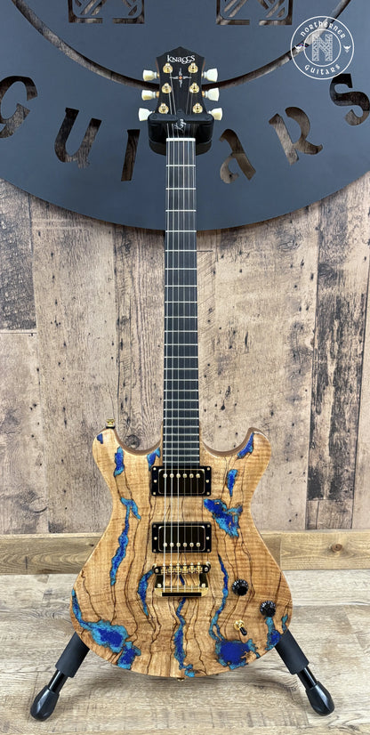 USED Knaggs Keya 2025 Flamed Spalt Maple w/ Inlaid Turquoise and Lapis Stone - Northerner Guitars
