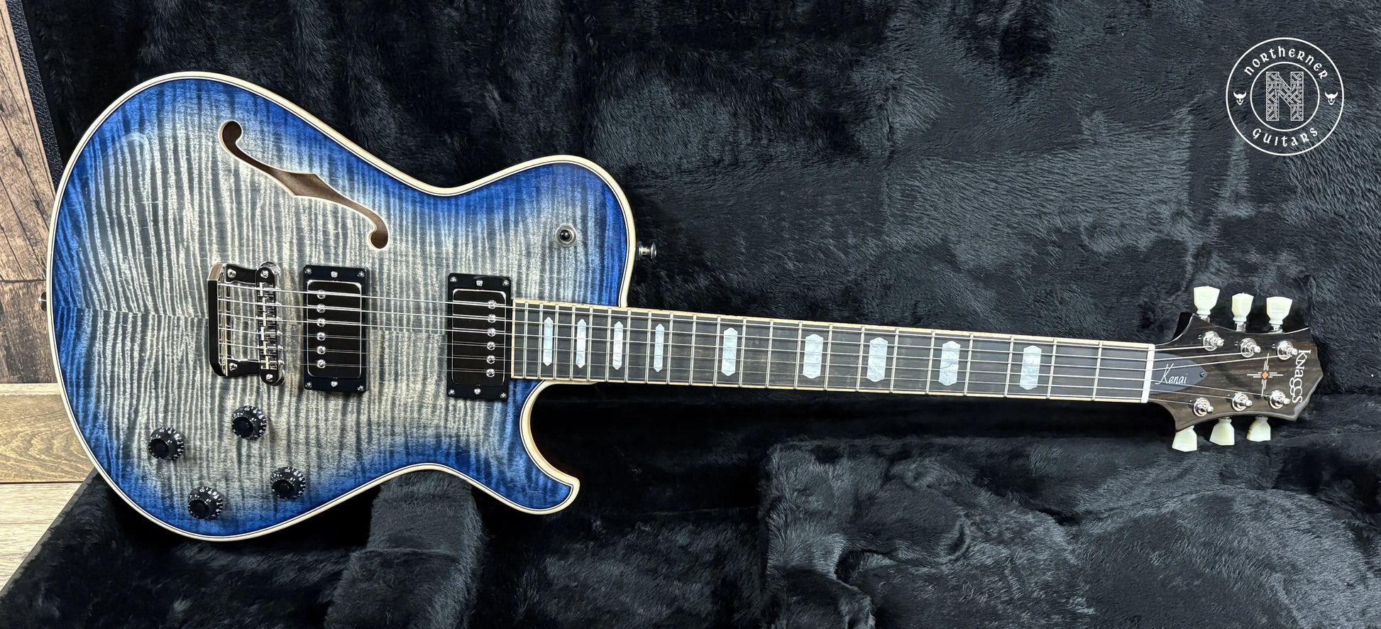 NEW Knaggs Kenai Hollowbody T1 2025 Charcoal / Blue Burst - Northerner Guitars
