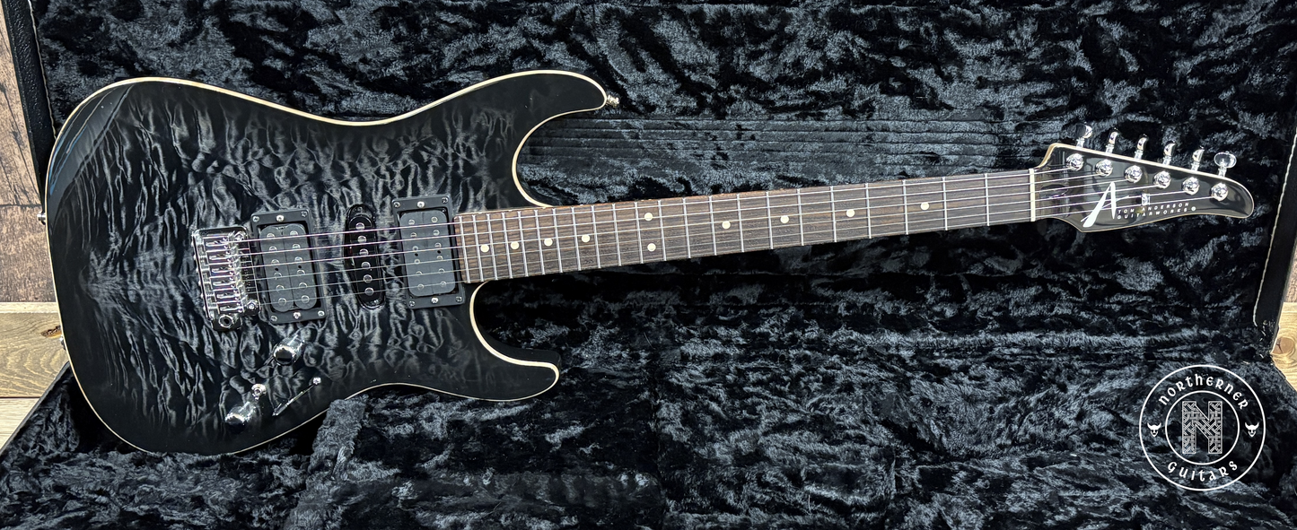 USED Tom Anderson Drop Top Quilt Maple 2016 Transparent Black Burst