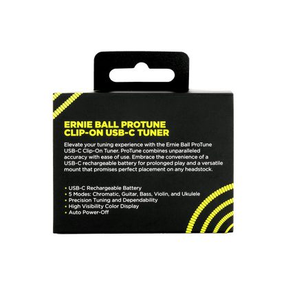 Ernie Ball ProTune USB-C Rechargeable Clip-on Tuner