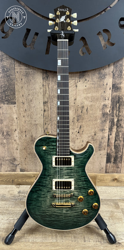 NEW Knaggs SSC T1 Steve Stevens Signature 2025 Jade Burst w/ Matching Flame Maple Back Northerner Guitars