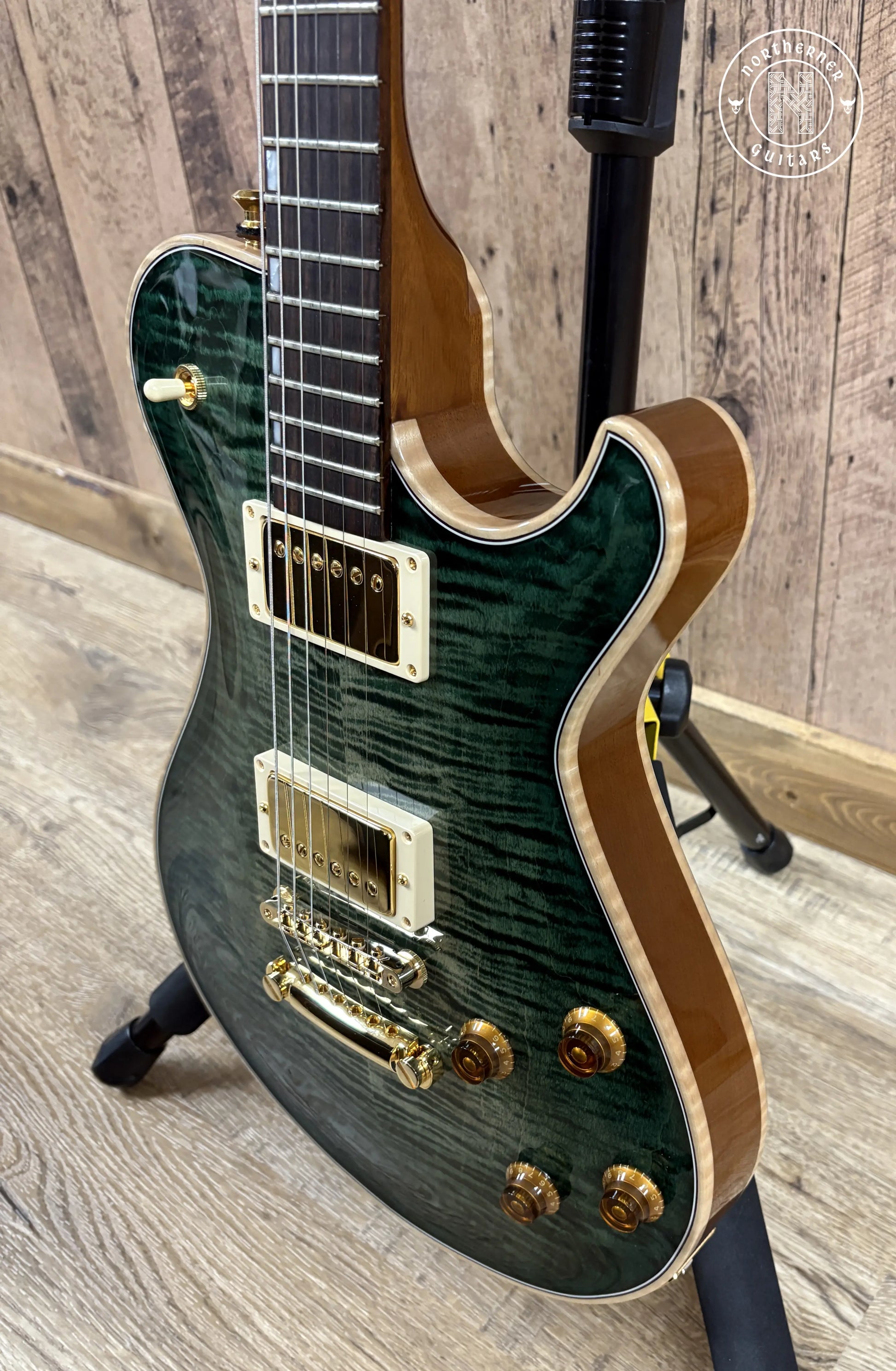 NEW Knaggs SSC T1 Steve Stevens Signature 2025 Jade Burst w/ Matching Flame Maple Back Northerner Guitars