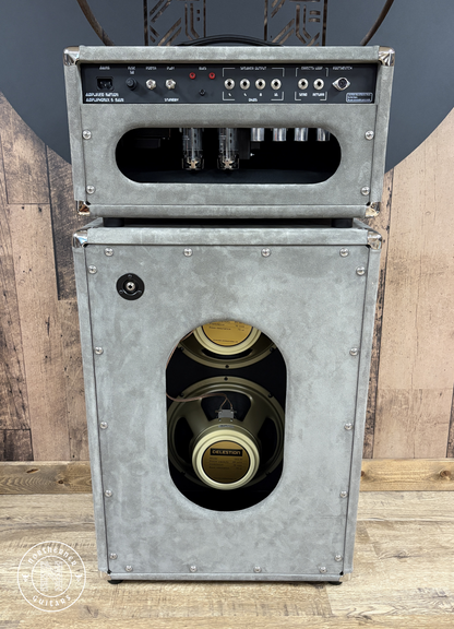 USED Amplified Nation Ampliphonix and Gain 2025 Silver Suede w/ Matching 2x12 Vertical Cab