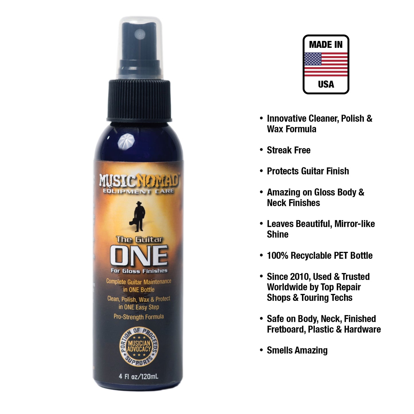 Music Nomad The Guitar ONE - All in 1 Cleaner, Polish, Wax for Gloss Finishes