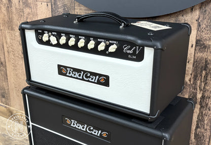 NEW Bad Cat Cub V EL34 Hand-Wired 40W Head 2025 Ebony w/ White Front Panel - Northerner Guitars