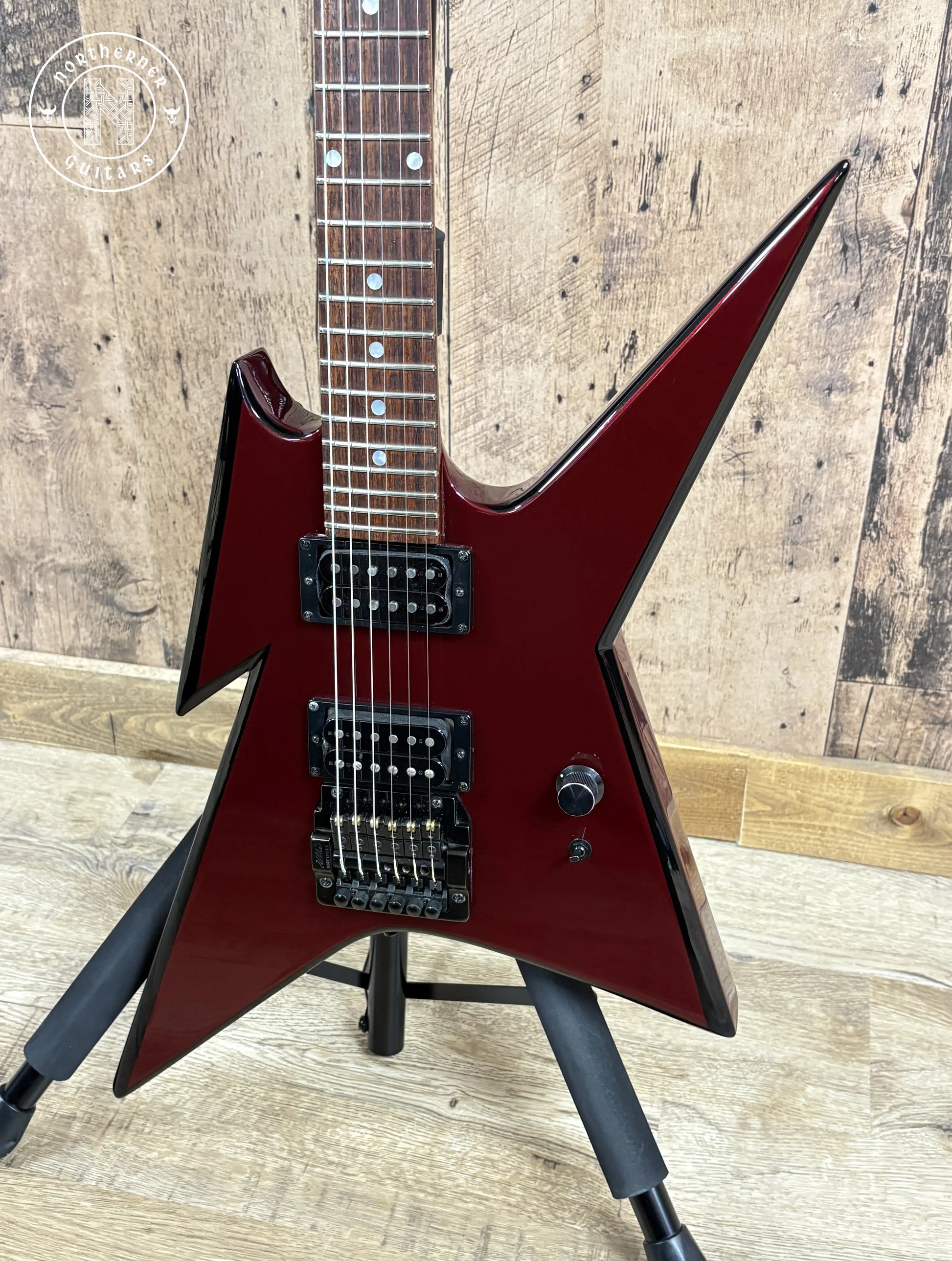 USED BC Rich USA Custom Shop Ironbird 1984 Deep Candy Apple Red Metallic with Black Bevels - Northerner Guitars