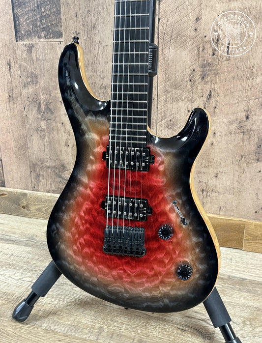 USED Mayones Regius Core 7 Quilt Maple 2018 Trans Galaxy Eye Red Gloss - Northerner Guitars