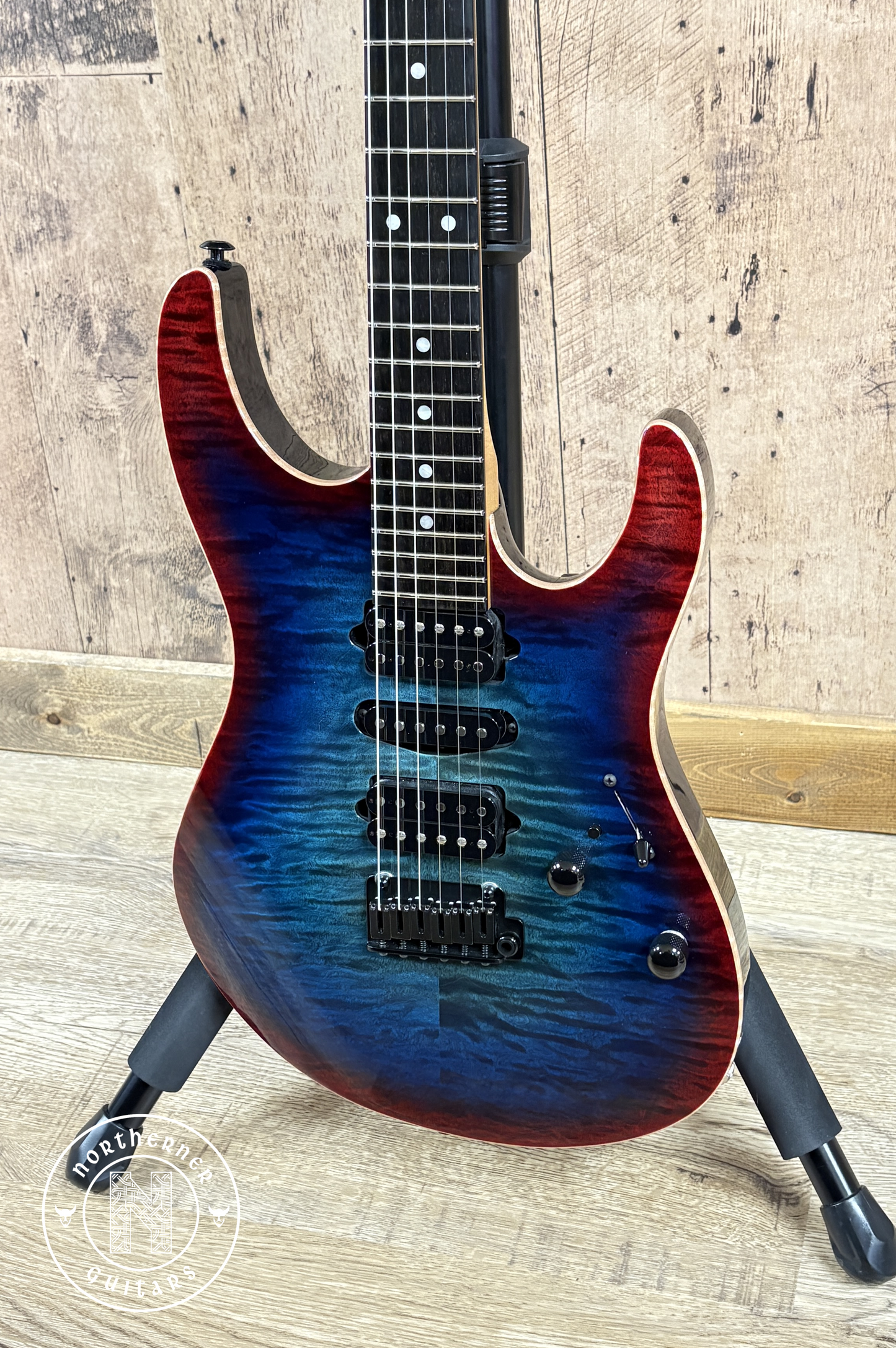 USED Suhr Modern 2024 Blue / Red Burst