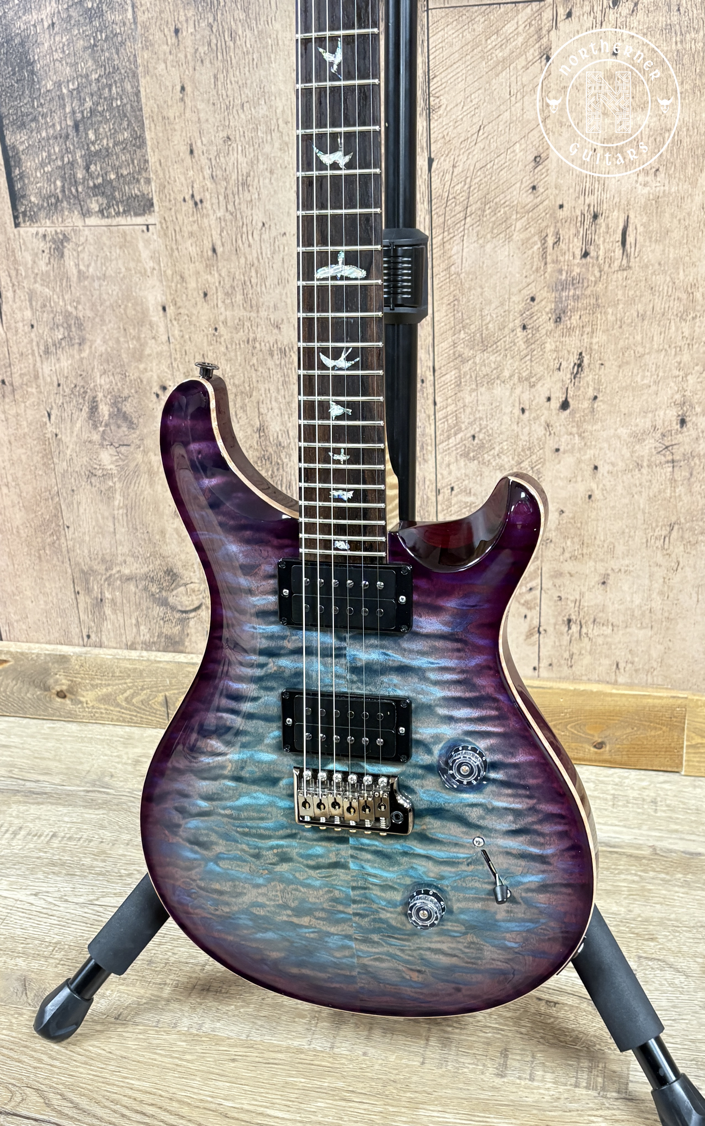USED PRS Custom 24 Wood Library Quilt Top 2022 Aquableux Purple Burst