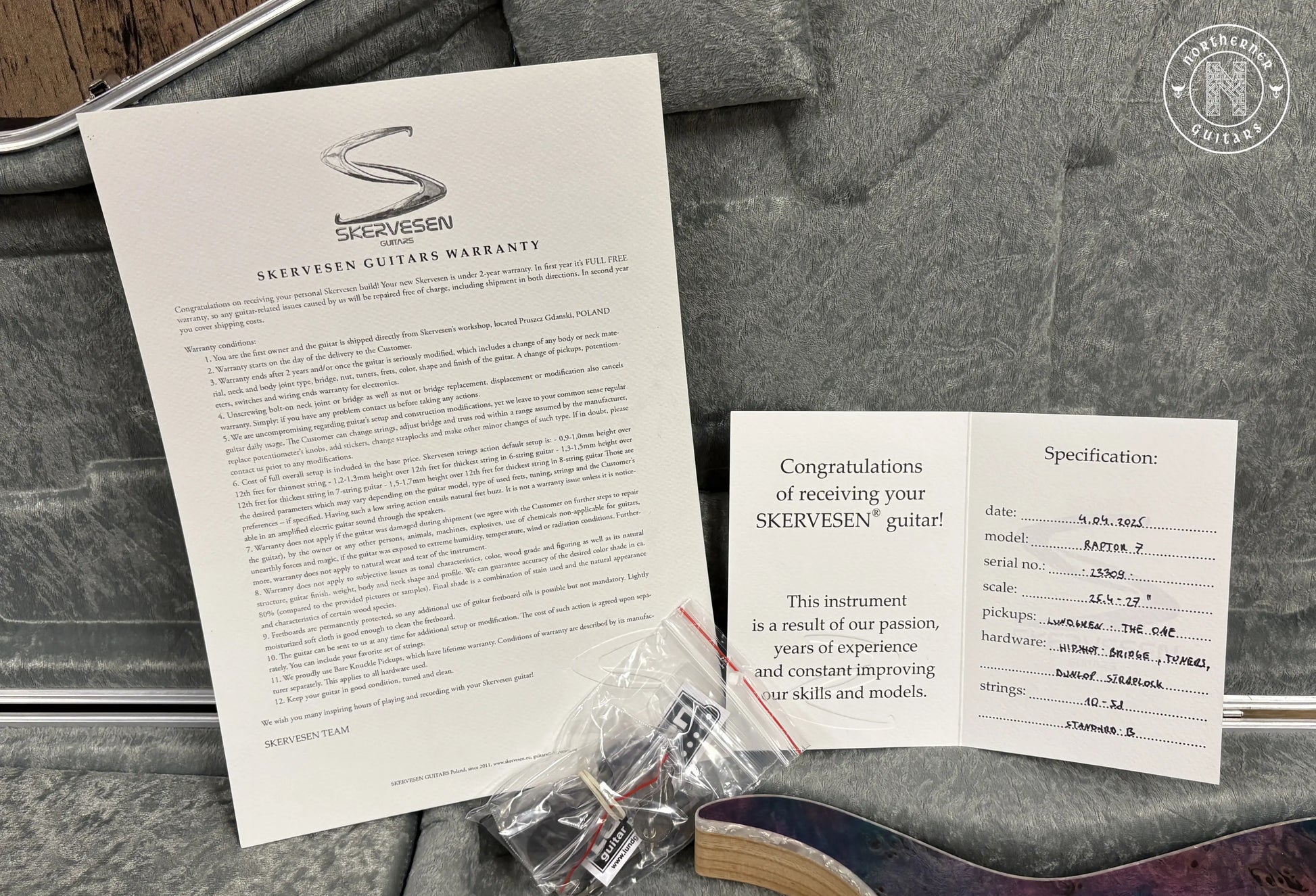 NEW Skervesen Raptor 7FF 2025 Poplar Burl "Nebula" - Northerner Guitars