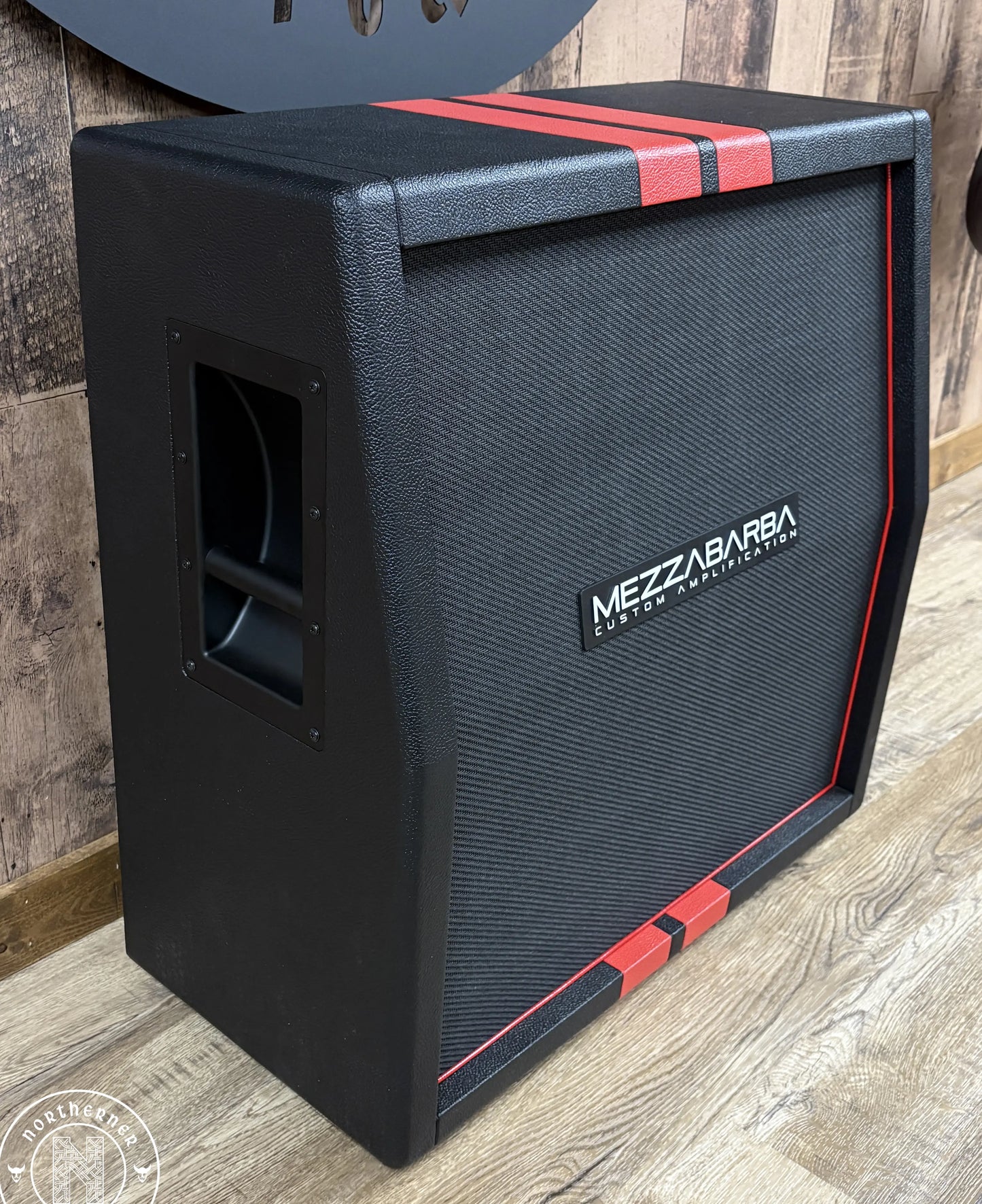 NEW Mezzabarba MZero 4x12 Cab 2025 Custom Black w/ Red Racing Stripes Tolex - Northerner Guitars