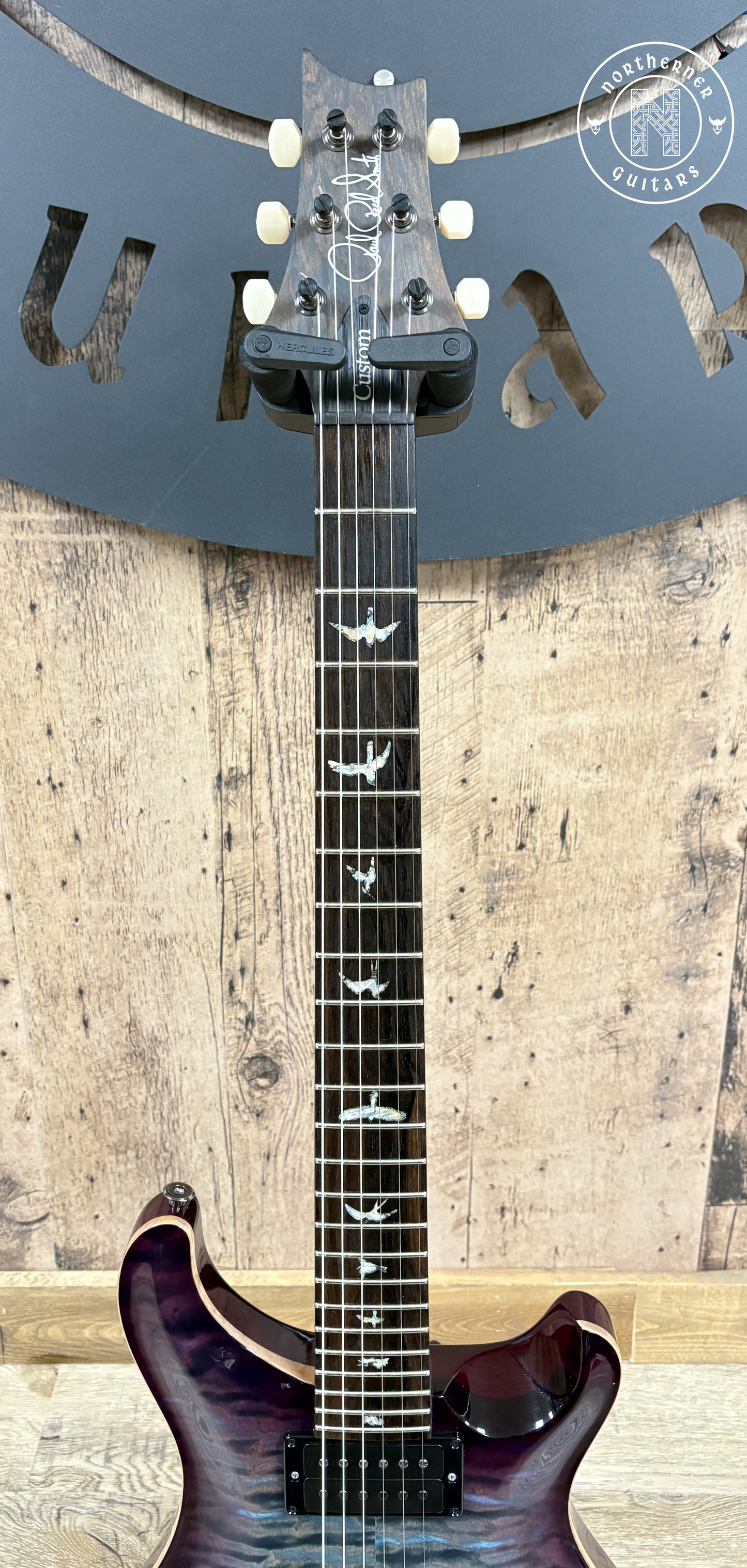 USED PRS Custom 24 Wood Library Quilt Top 2022 Aquableux Purple Burst