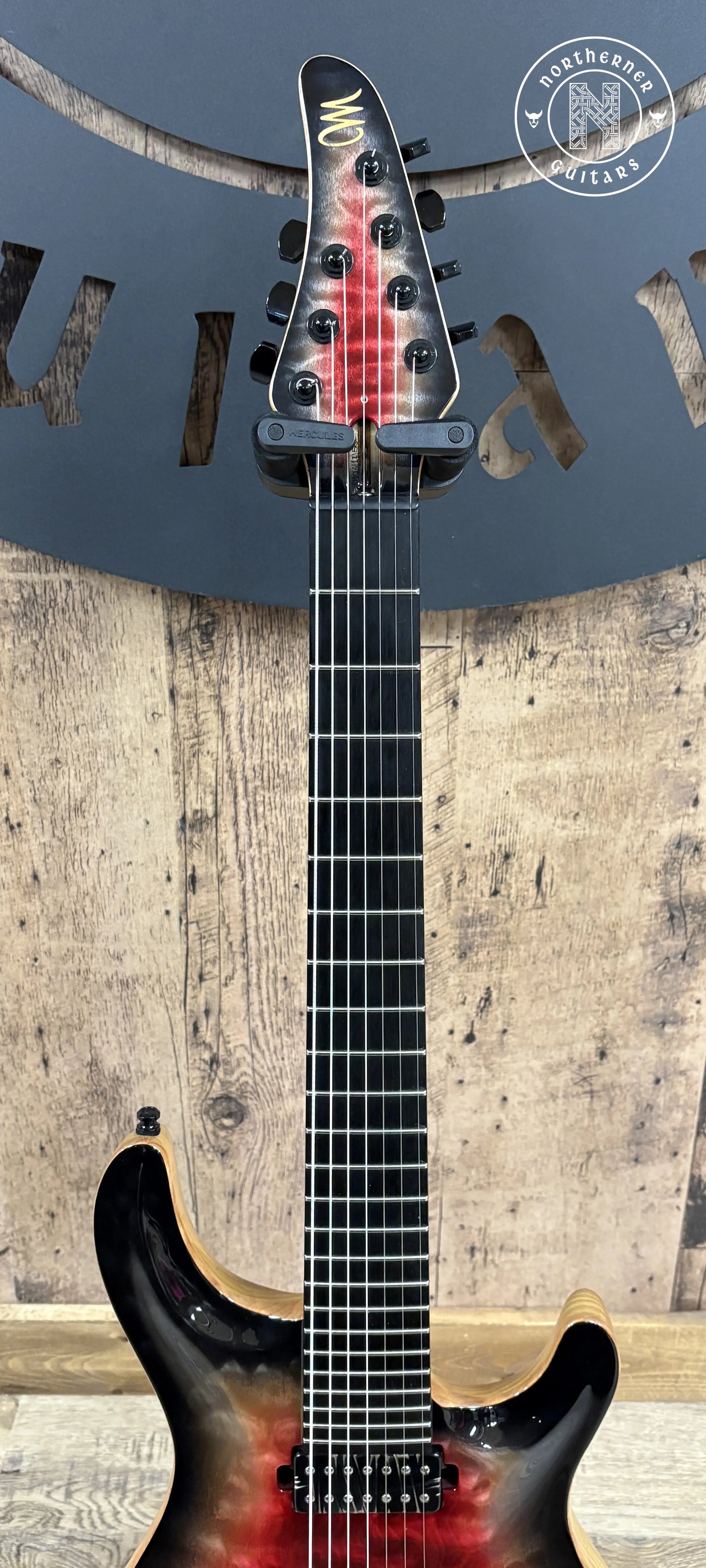 USED Mayones Regius Core 7 Quilt Maple 2018 Trans Galaxy Eye Red Gloss - Northerner Guitars