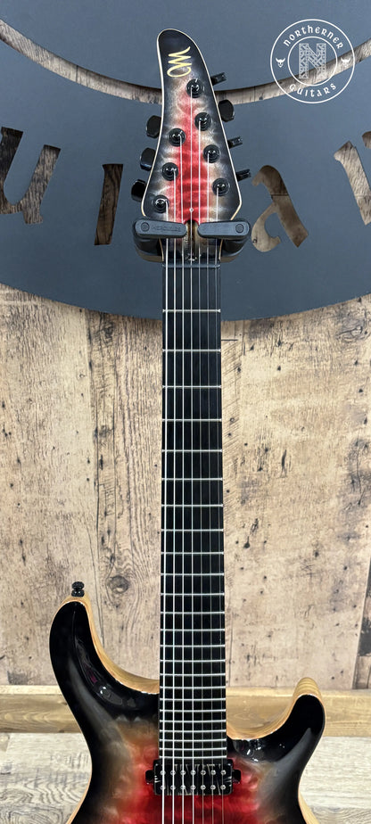 USED Mayones Regius Core 7 Quilt Maple 2018 Trans Galaxy Eye Red Gloss - Northerner Guitars