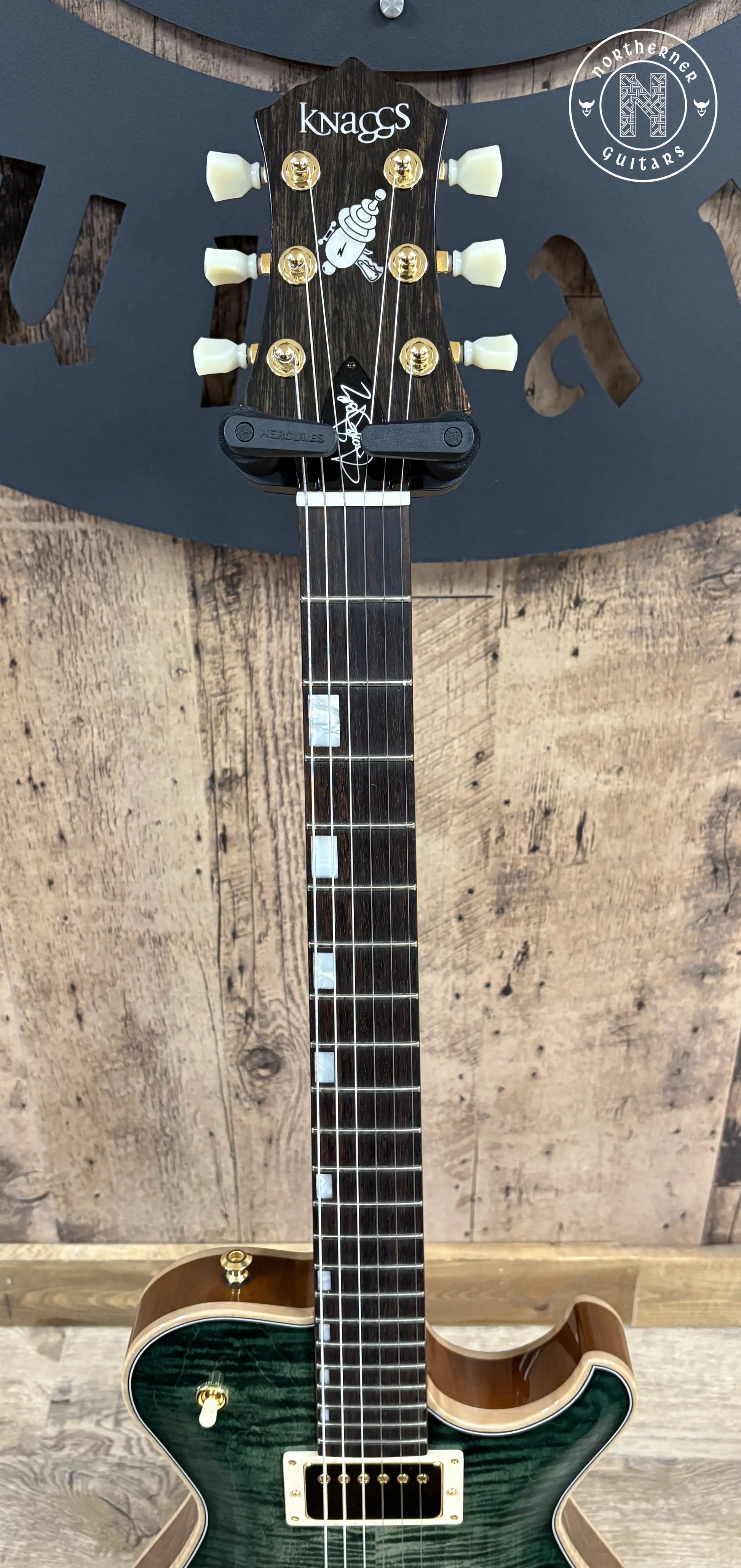 NEW Knaggs SSC T1 Steve Stevens Signature 2025 Jade Burst w/ Matching Flame Maple Back Northerner Guitars