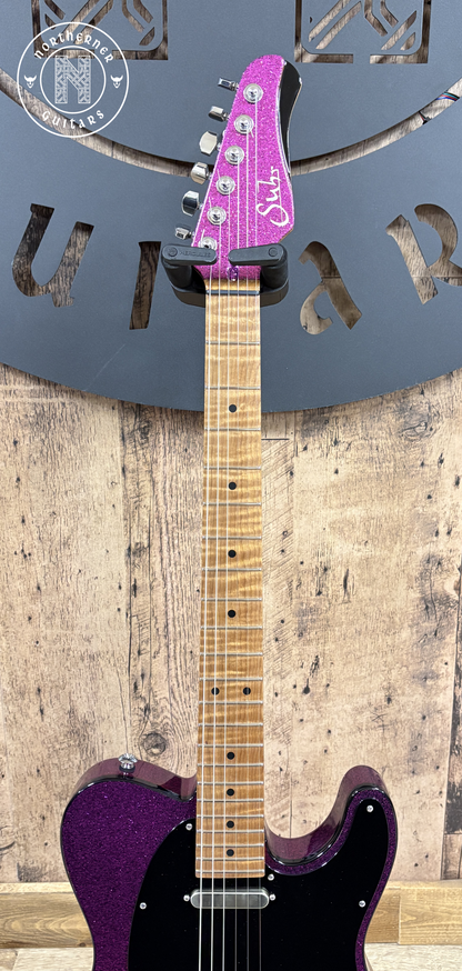 USED Suhr Classic T 2024 Eddie's Guitars Exclusive - Fuchsia Sparkle