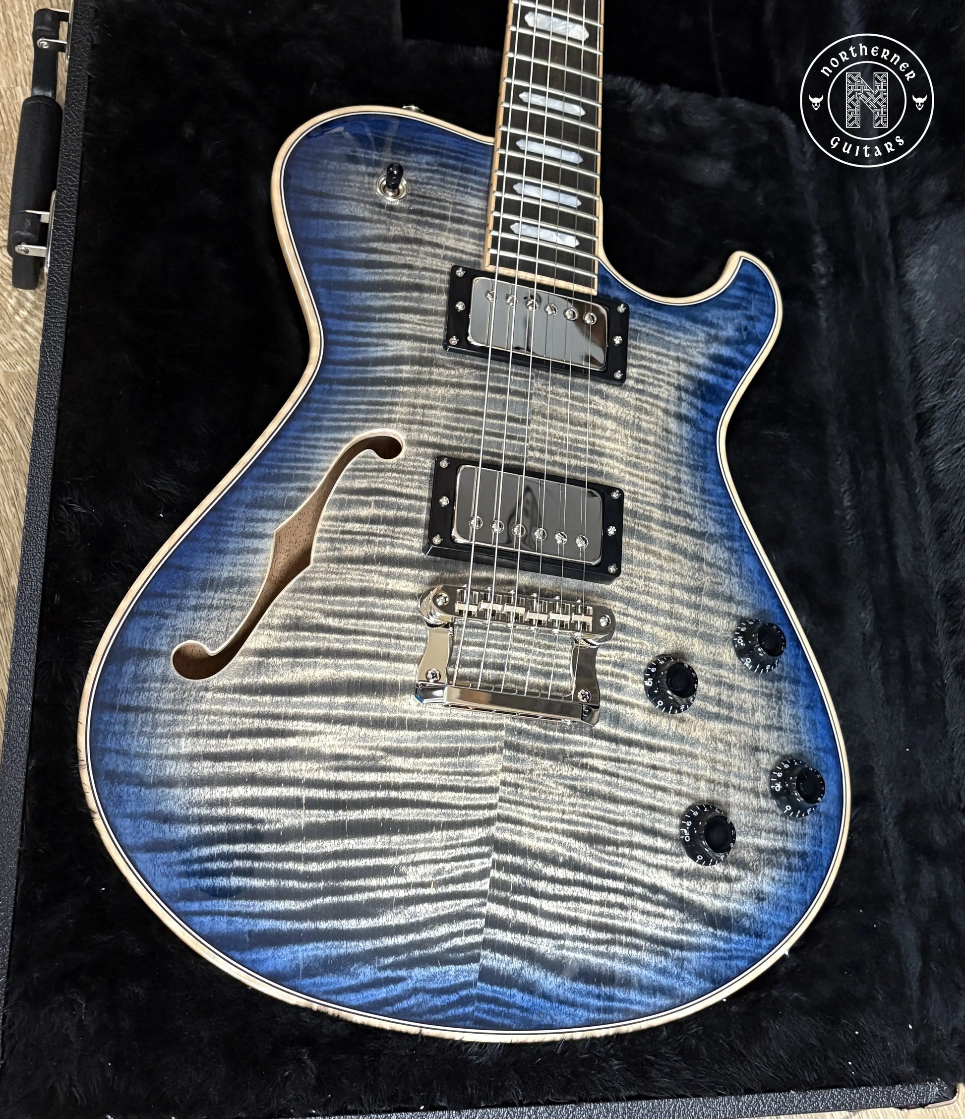 NEW Knaggs Kenai Hollowbody T1 2025 Charcoal / Blue Burst - Northerner Guitars