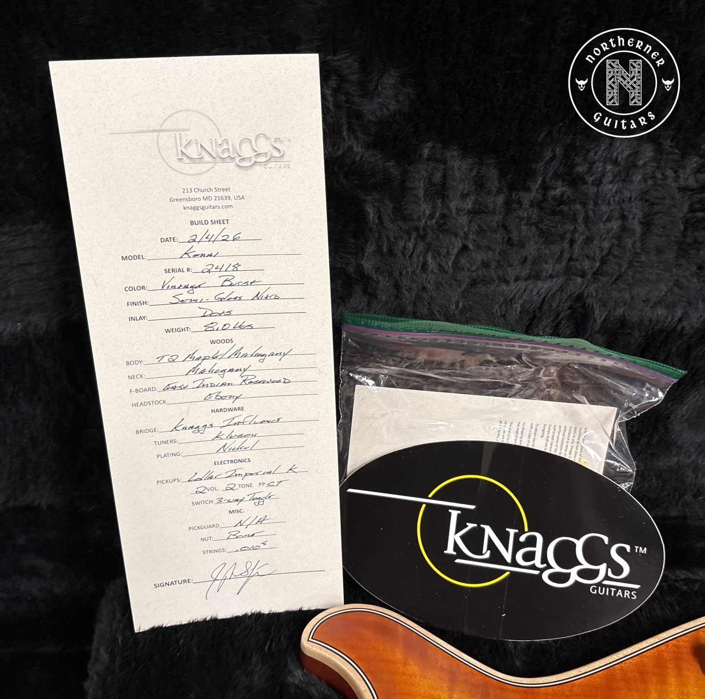 NEW Knaggs Kenai T2 Vintage Burst