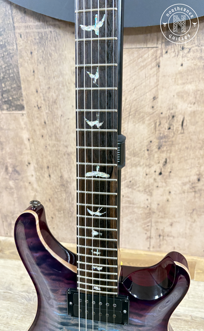 USED PRS Custom 24 Wood Library Quilt Top 2022 Aquableux Purple Burst