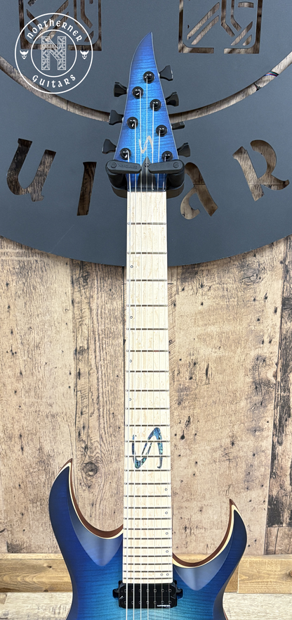 NEW Skervesen Nebelung 7 27" Flame Maple Blue Burst