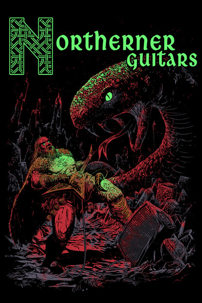 Northerner Guitars "Viking and Serpent" T-Shirt (Various Design Colors Available)