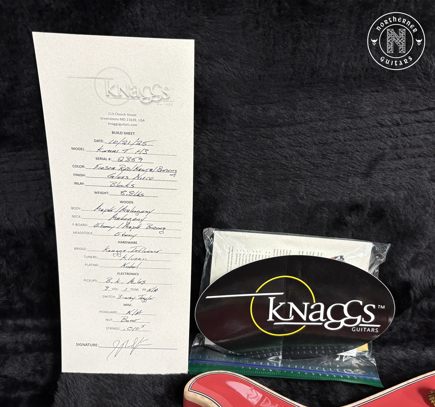 NEW Knaggs Kenai T HHH 2025 Fiesta Red - Northerner Guitars