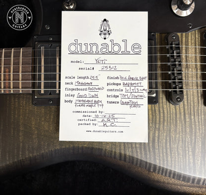 NEW Dunable Yeti 2025 Flame Maple Pale Amber Burst - Northerner Guitars