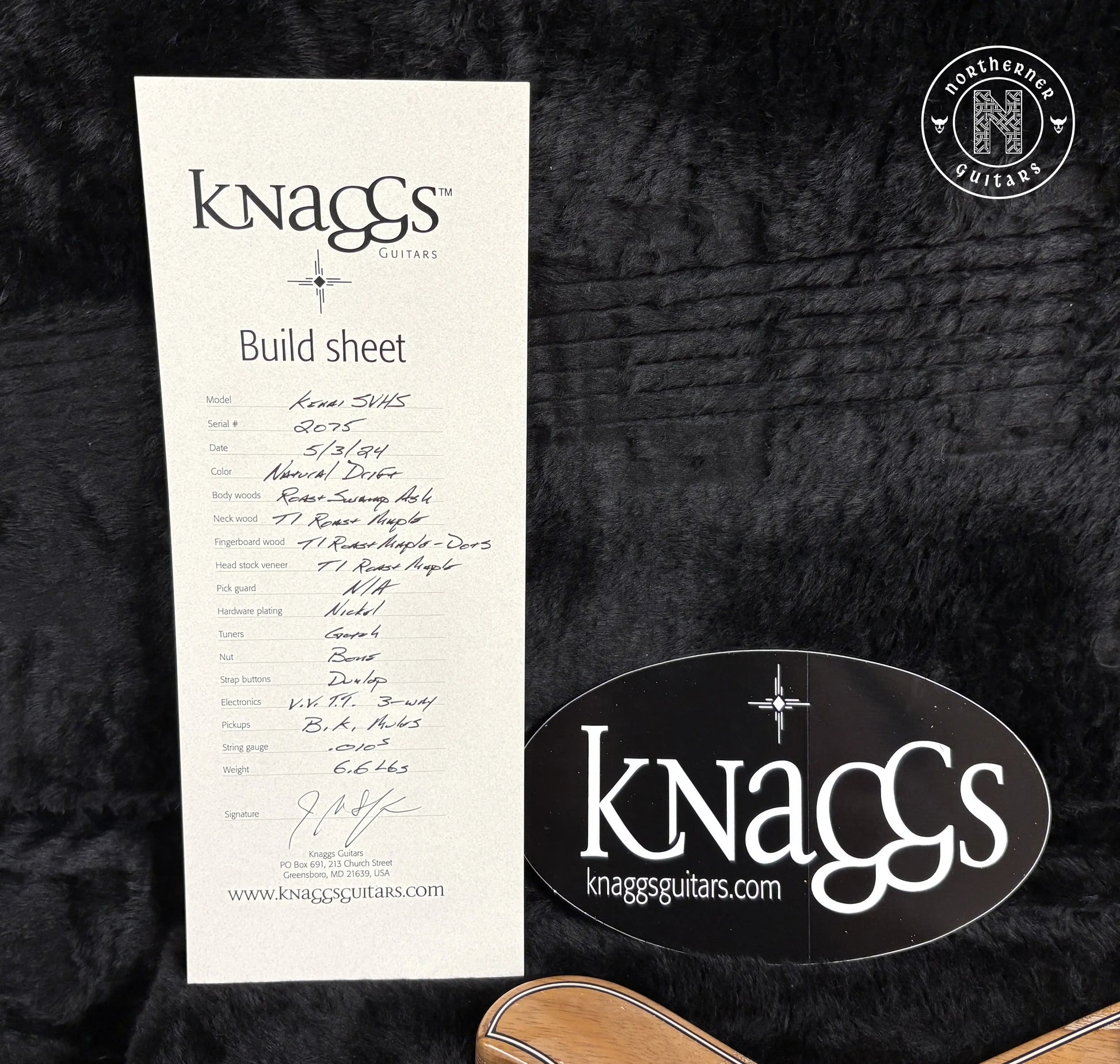 USED Knaggs Kenai T1 2024 Roasted Swamp Ash Natural Driftwood - Northerner Guitars