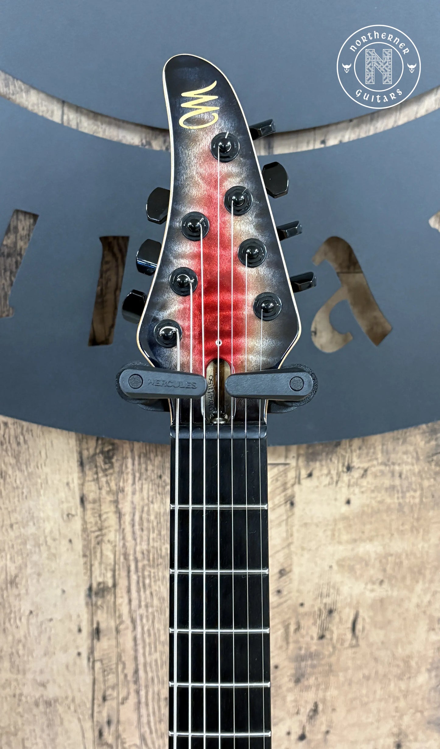 USED Mayones Regius Core 7 Quilt Maple 2018 Trans Galaxy Eye Red Gloss - Northerner Guitars