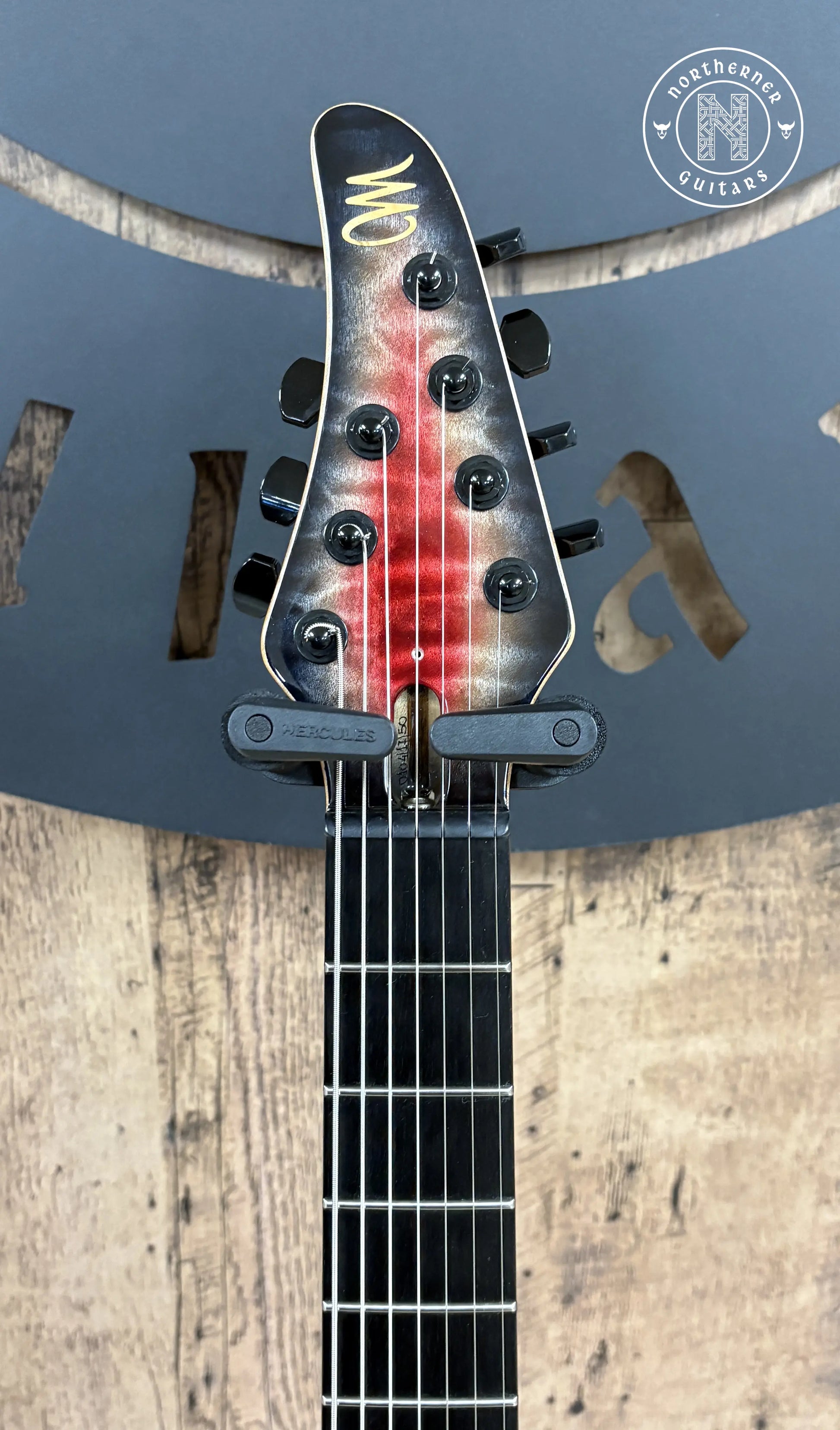 USED Mayones Regius Core 7 Quilt Maple 2018 Trans Galaxy Eye Red Gloss - Northerner Guitars